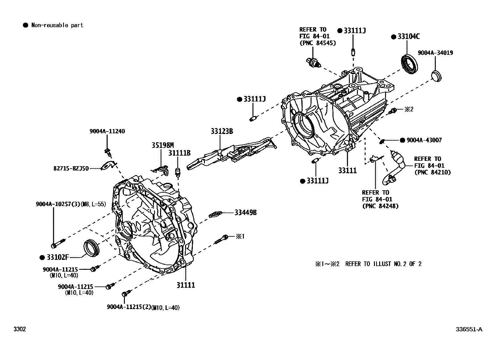 3302 — CLUTCH HOUSING & TRANSMISSION CASE (MTM)