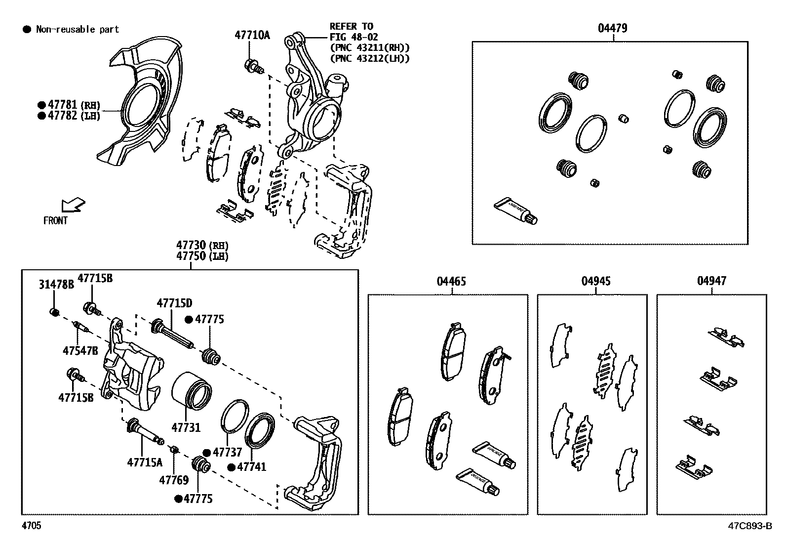 4705 — FRONT DISC BRAKE CALIPER & DUST COVER