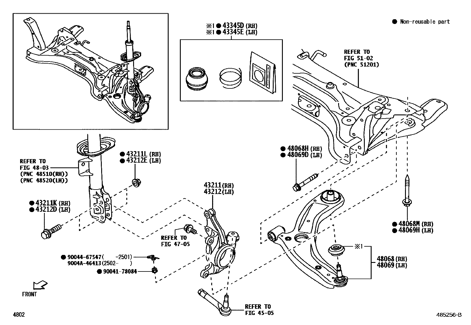 4802 — FRONT AXLE ARM & STEERING KNUCKLE