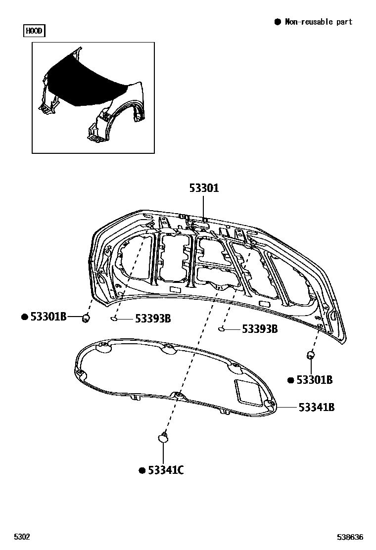 5302 — HOOD & FRONT FENDER