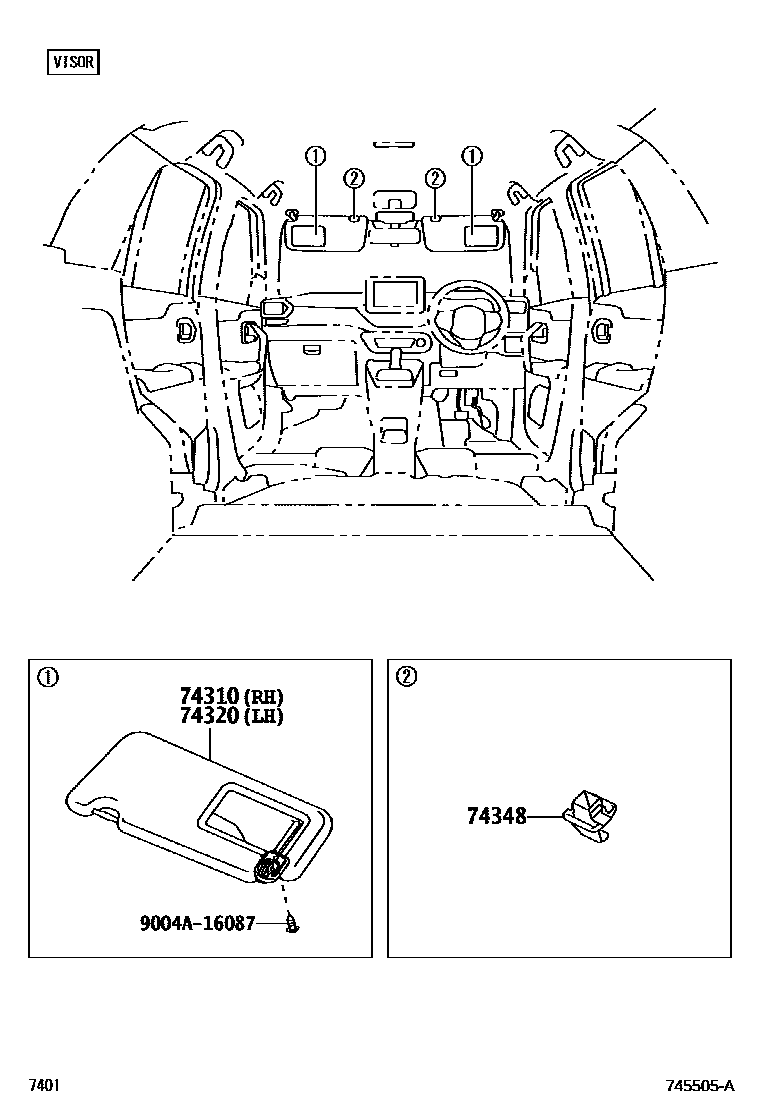7401 — ARMREST & VISOR