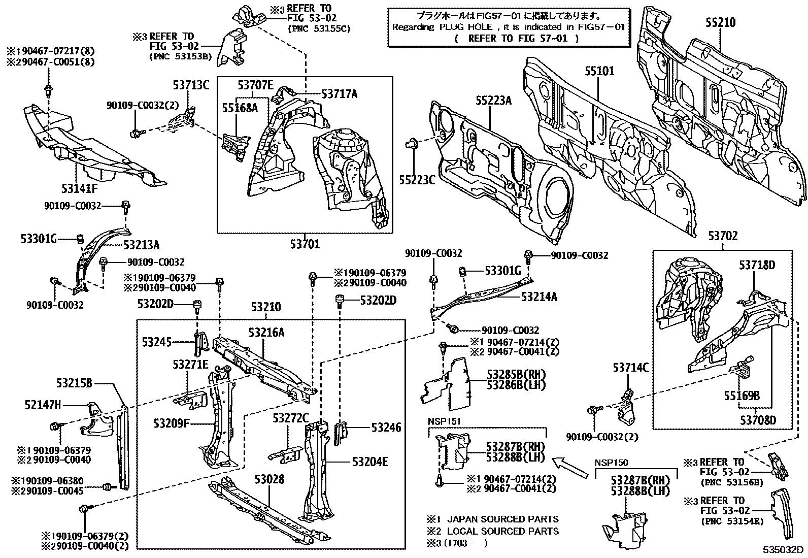 5304 — FRONT FENDER APRON & DASH PANEL