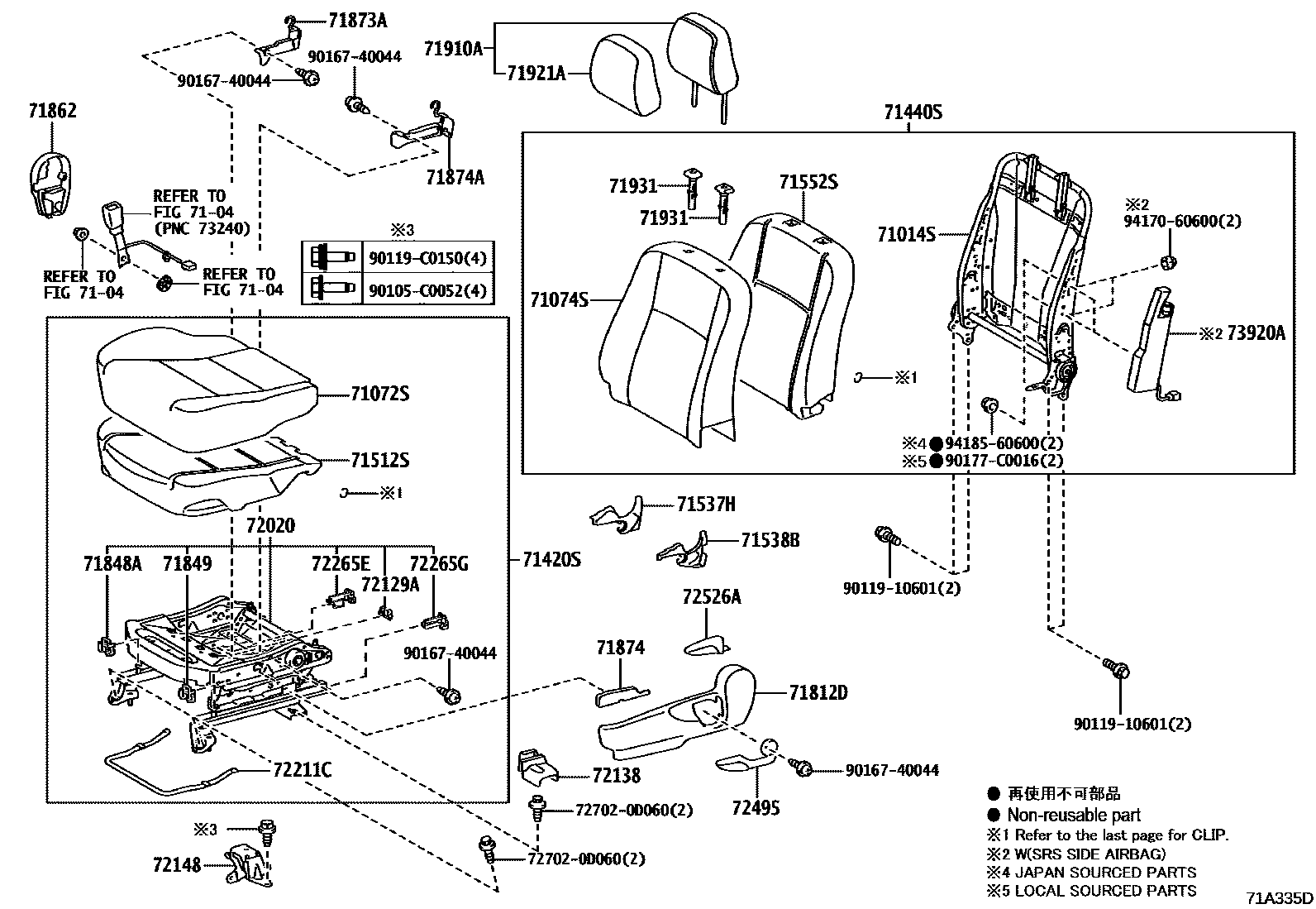7101 — FRONT SEAT & SEAT TRACK
