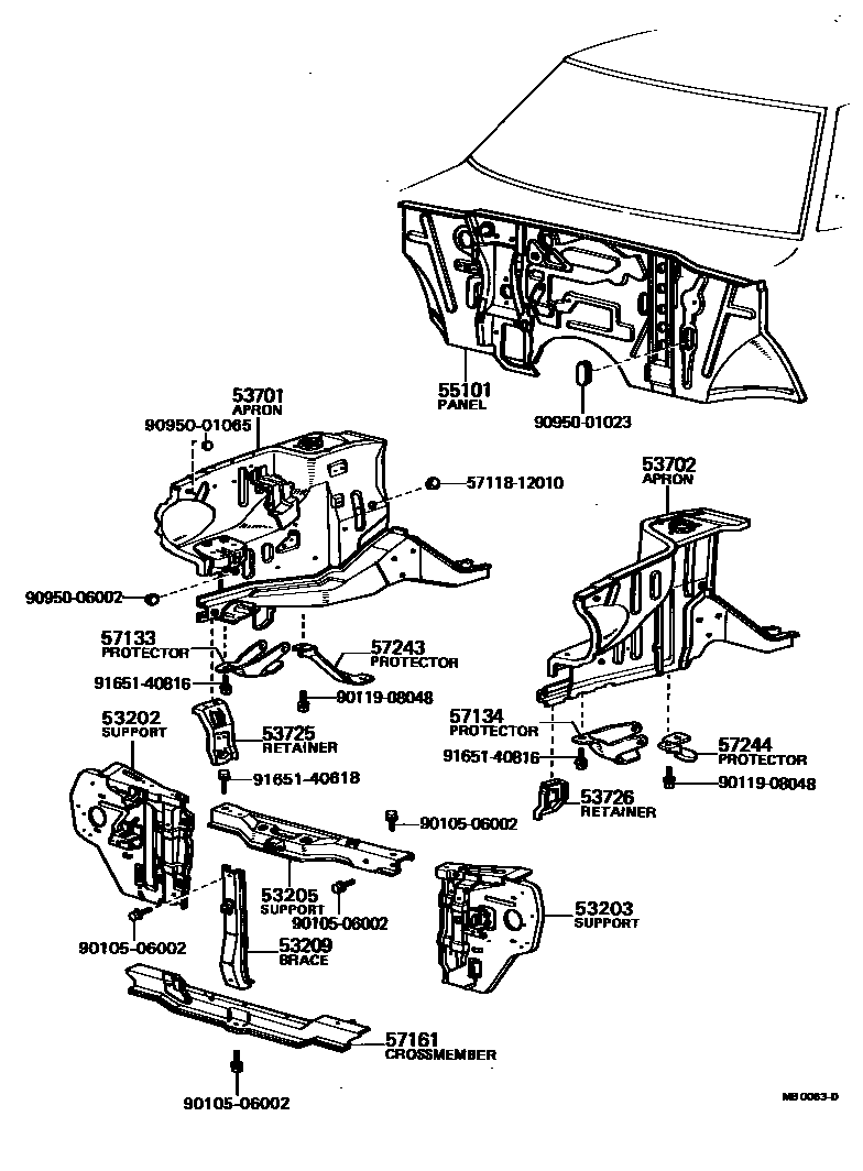 5304 — FRONT FENDER APRON & DASH PANEL