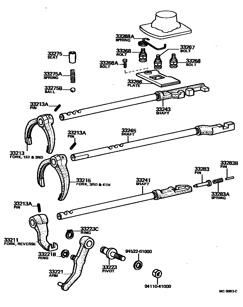 3307 — GEAR SHIFT FORK & LEVER SHAFT (MTM)