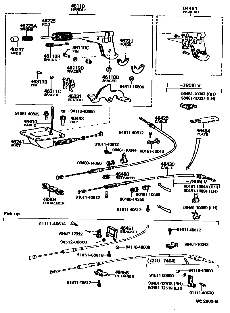 4601 — PARKING BRAKE & CABLE