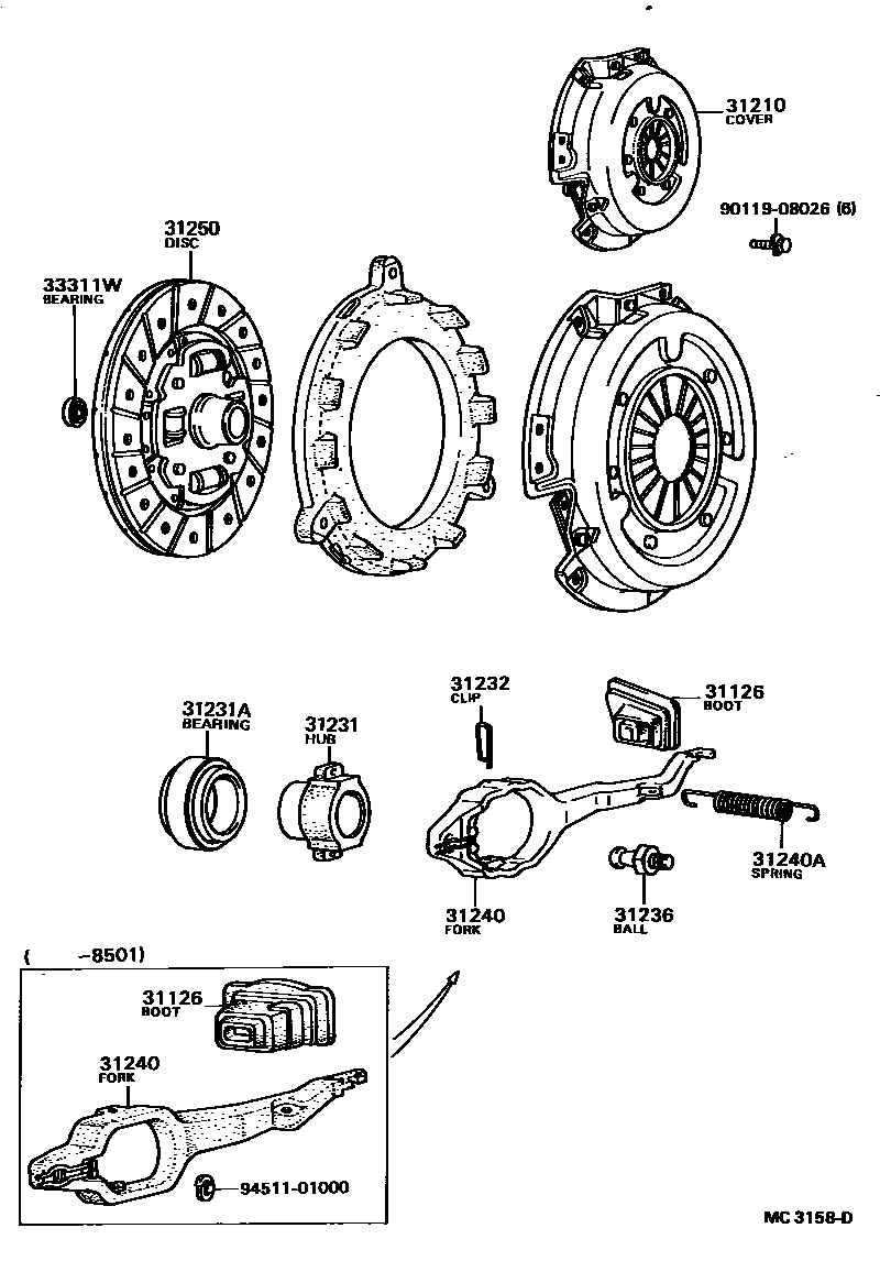 3101 — CLUTCH & RELEASE FORK
