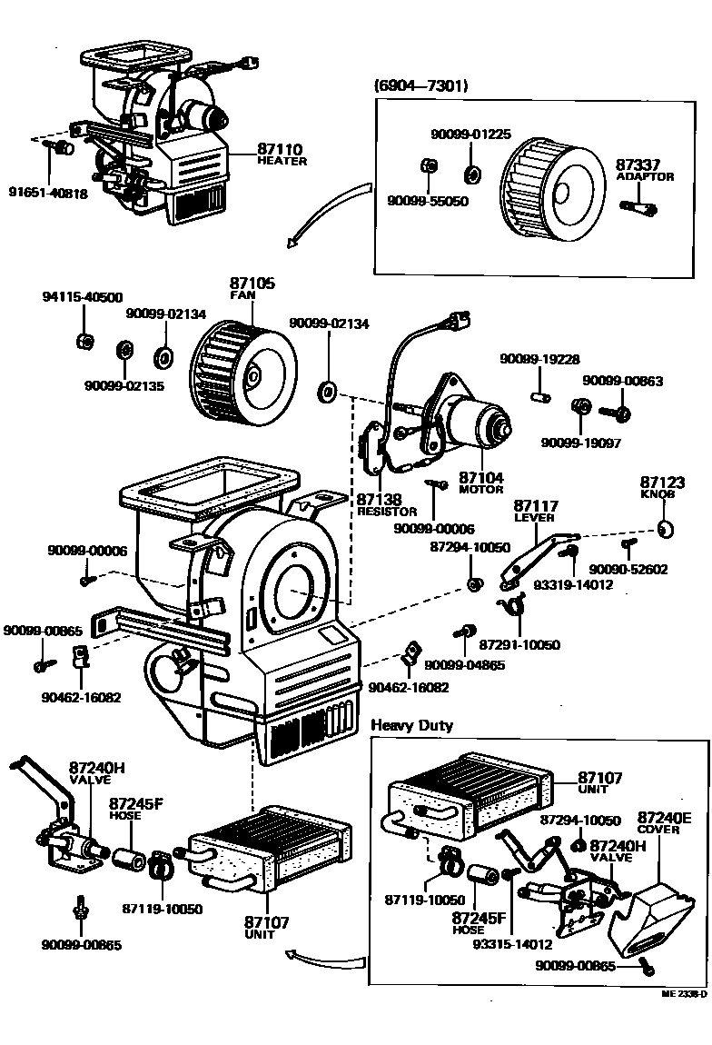 8712 — HEATING & AIR CONDITIONING - HEATER UNIT & BLOWER