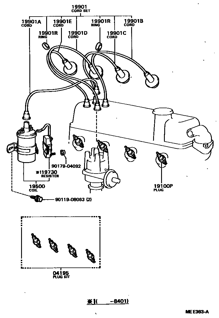 1901 — IGNITION COIL & SPARK PLUG / GLOW PLUG