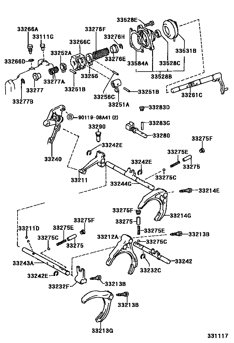 3307 — GEAR SHIFT FORK & LEVER SHAFT (MTM)
