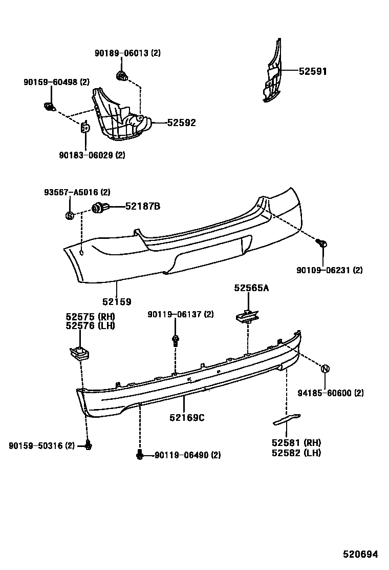 5202 — REAR BUMPER & BUMPER STAY