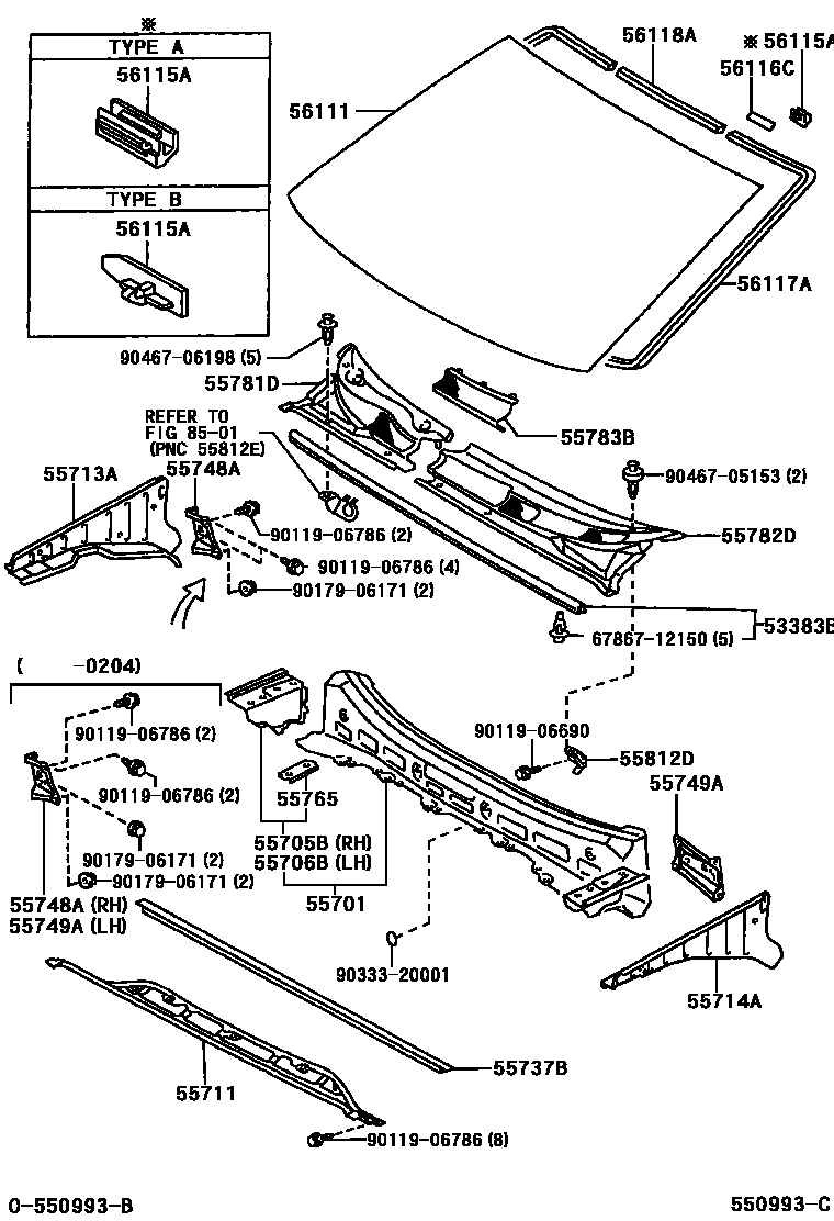 5503 — COWL PANEL & WINDSHIELD GLASS