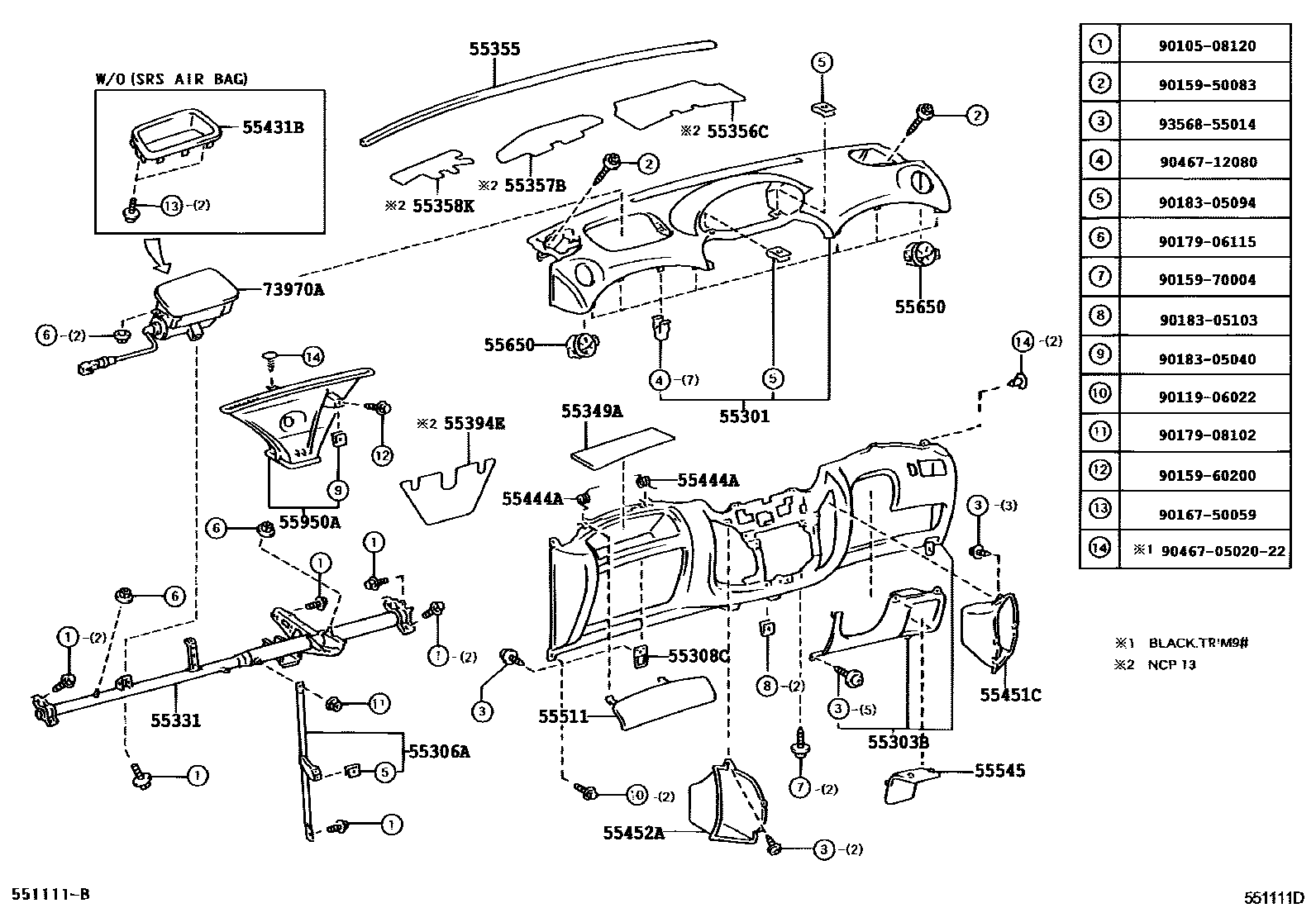 5501 — INSTRUMENT PANEL & GLOVE COMPARTMENT