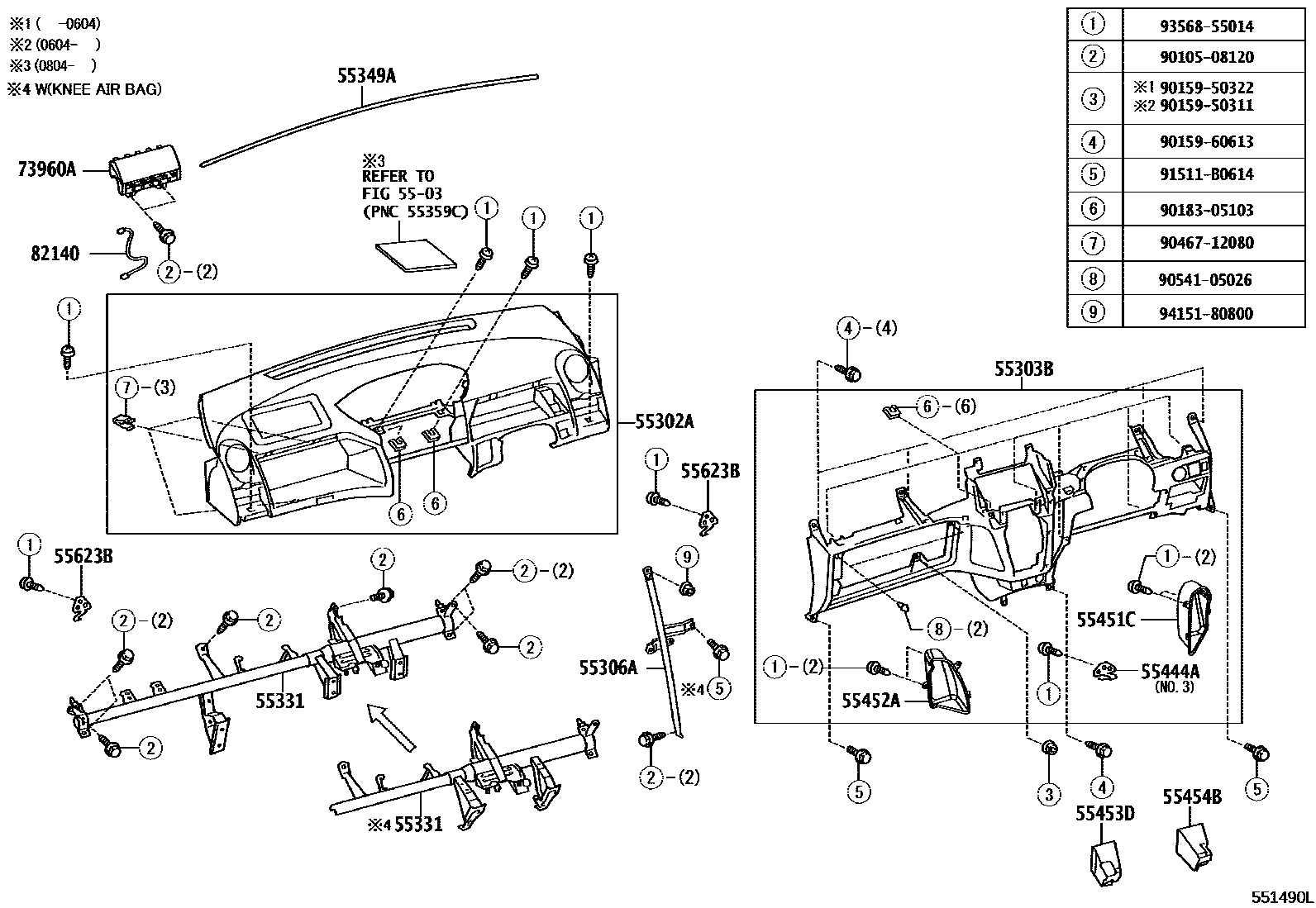 5501 — INSTRUMENT PANEL & GLOVE COMPARTMENT