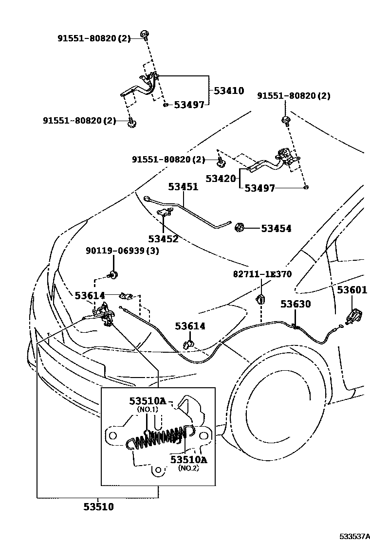5303 — HOOD LOCK & HINGE