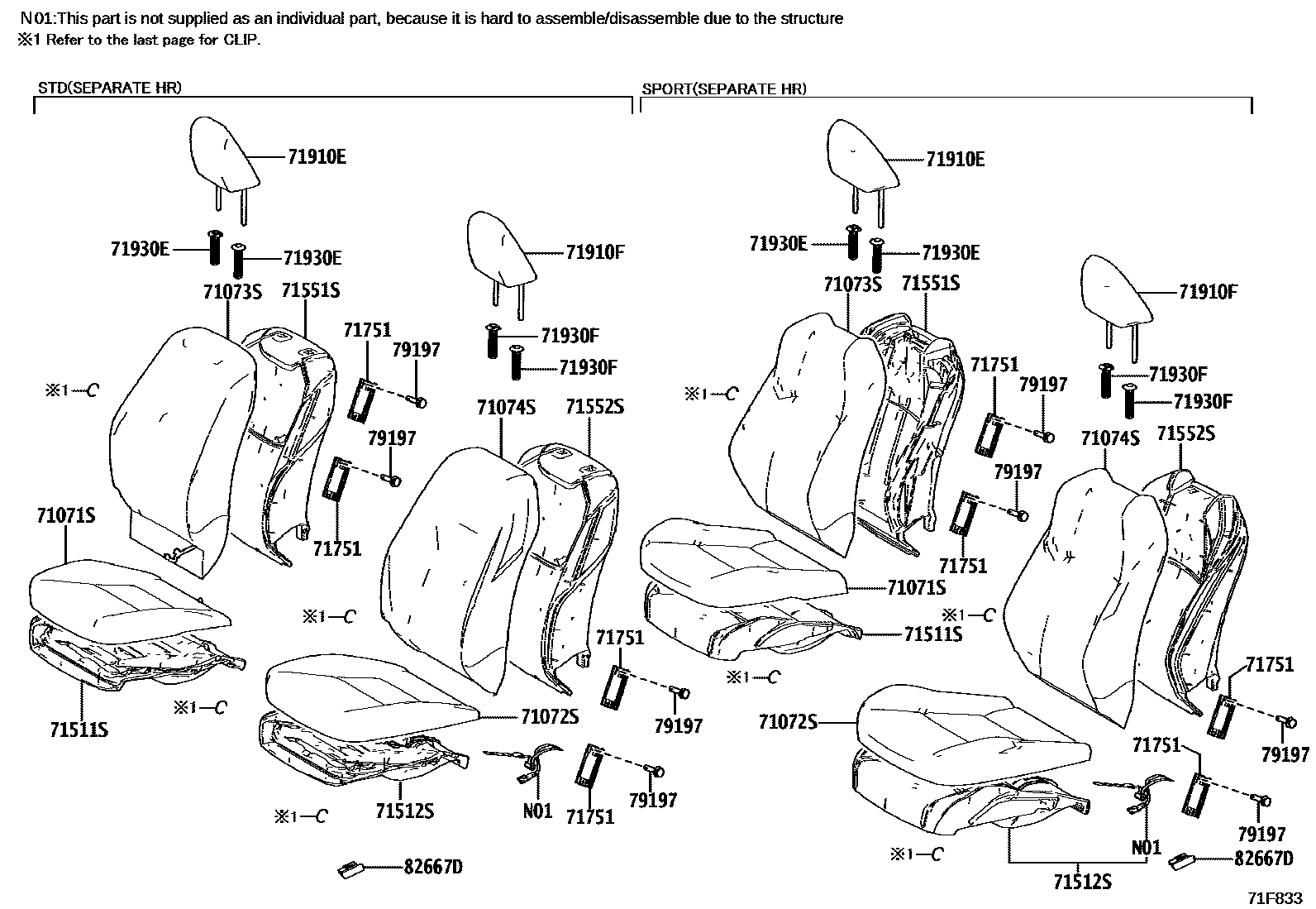 7101 — FRONT SEAT & SEAT TRACK