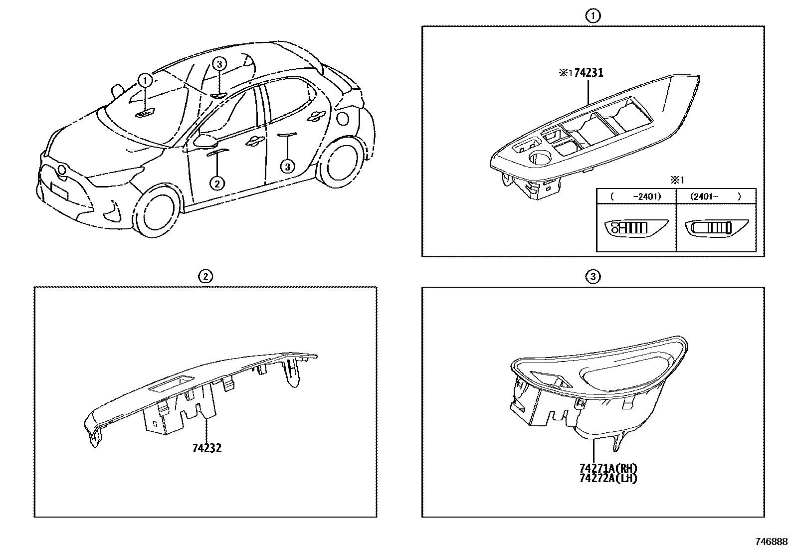 7401 — ARMREST & VISOR