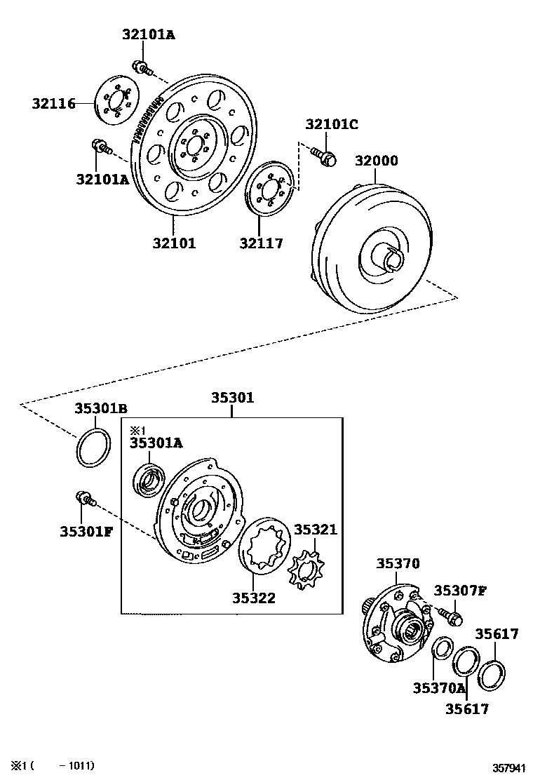 3502 — TORQUE CONVERTER, FRONT OIL PUMP & CHAIN (ATM)