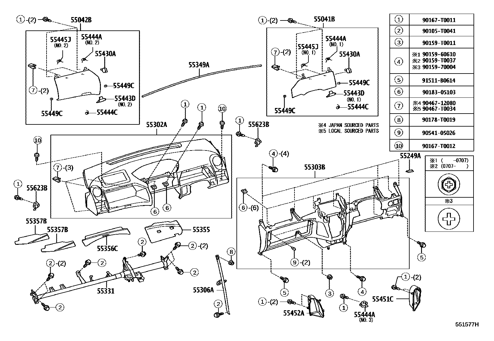 5501 — INSTRUMENT PANEL & GLOVE COMPARTMENT