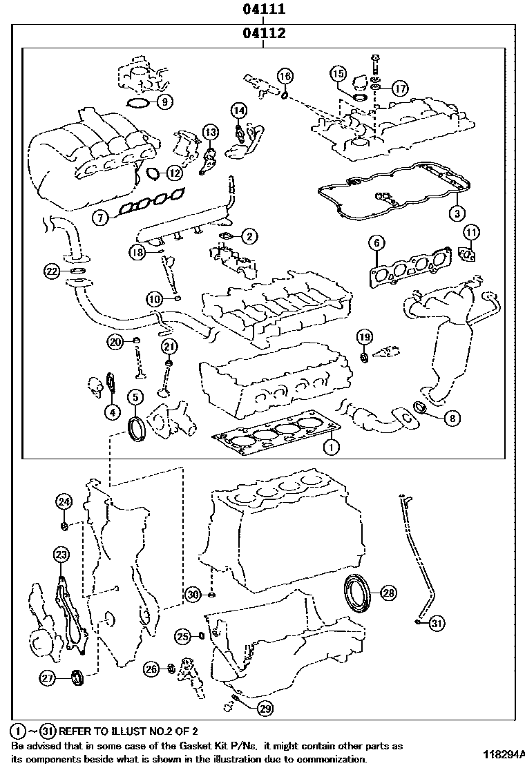 1103 — ENGINE OVERHAUL GASKET KIT