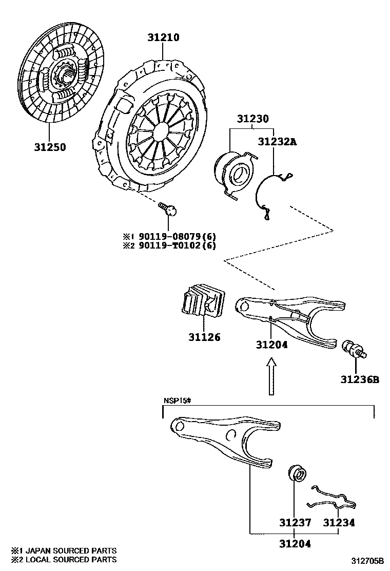 3101 — CLUTCH & RELEASE FORK