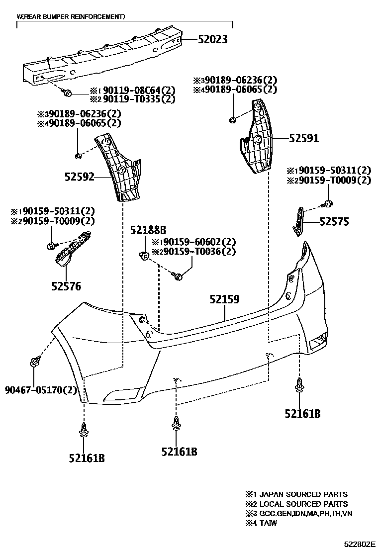 5202 — REAR BUMPER & BUMPER STAY
