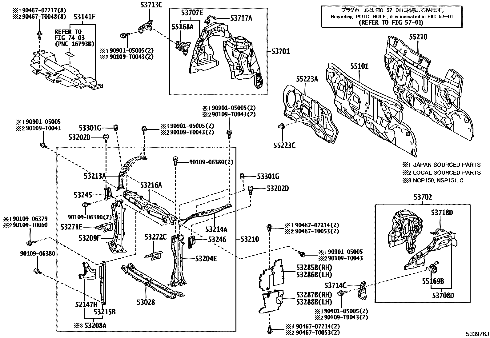 5304 — FRONT FENDER APRON & DASH PANEL