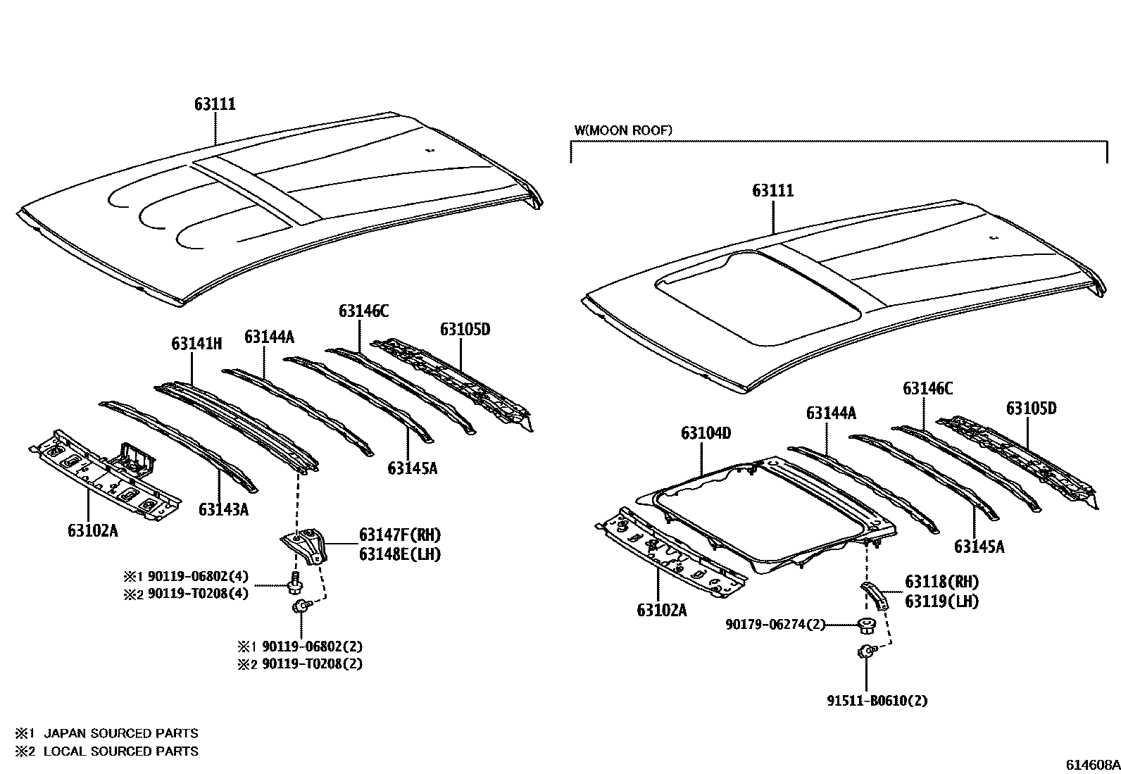 6104 — ROOF PANEL & BACK WINDOW GLASS