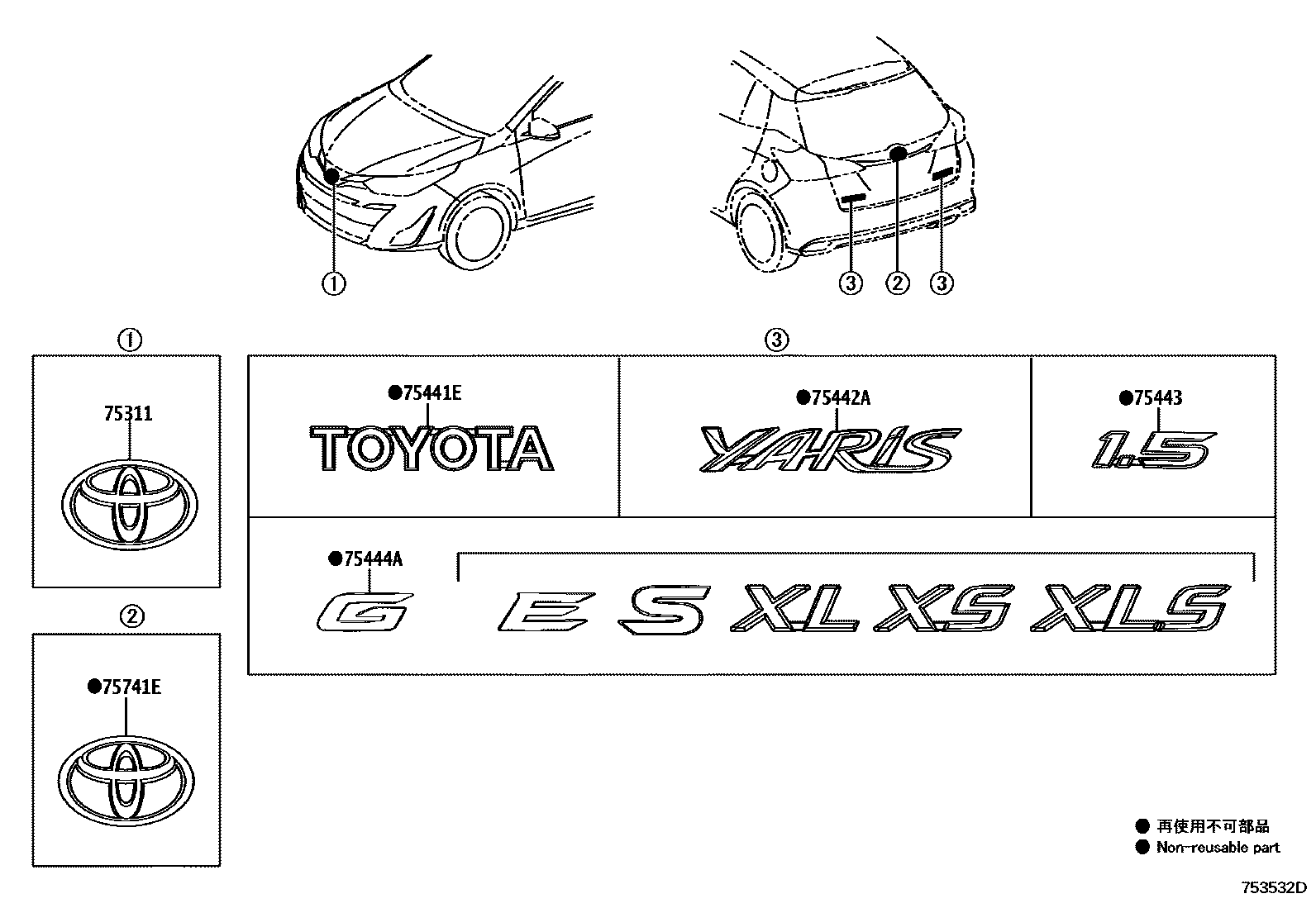 7501 — EMBLEM & NAME PLATE (EXTERIOR & INTERIOR)