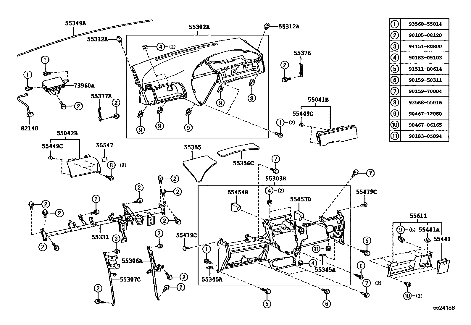 5501 — INSTRUMENT PANEL & GLOVE COMPARTMENT