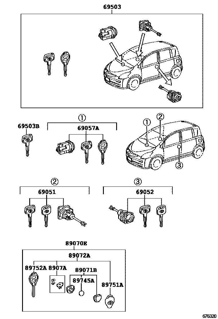6712 — LOCK CYLINDER SET