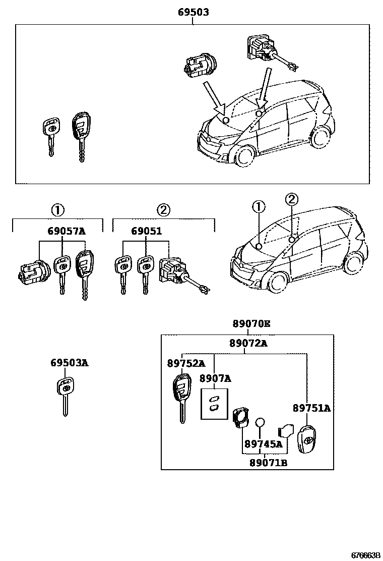 6712 — LOCK CYLINDER SET
