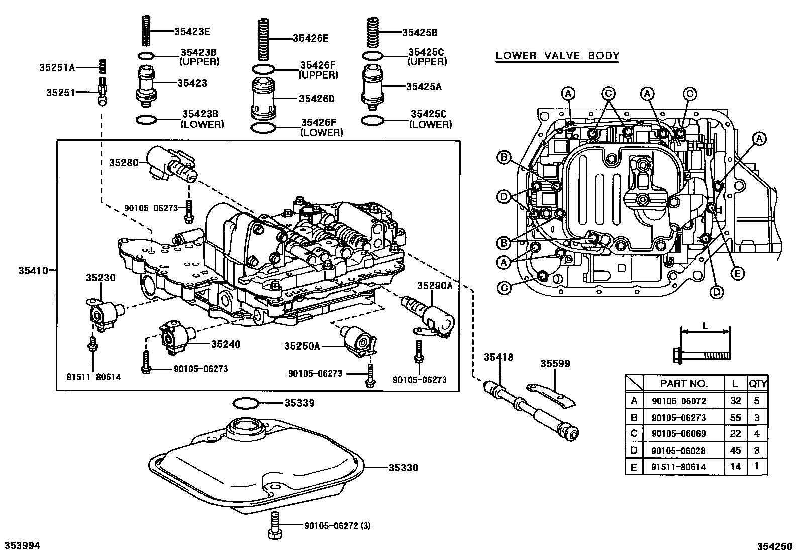 3512 — VALVE BODY & OIL STRAINER (ATM)