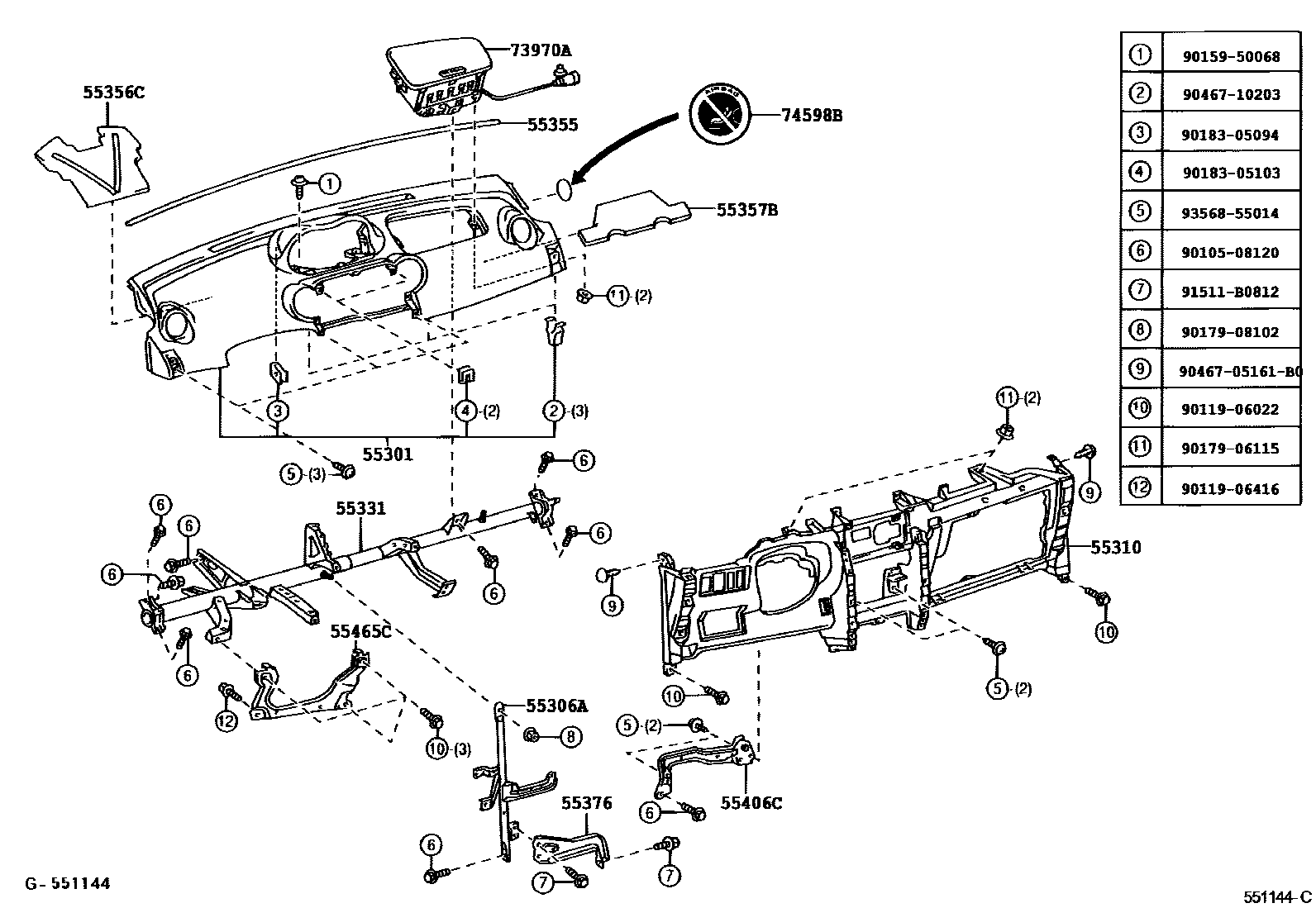 5501 — INSTRUMENT PANEL & GLOVE COMPARTMENT