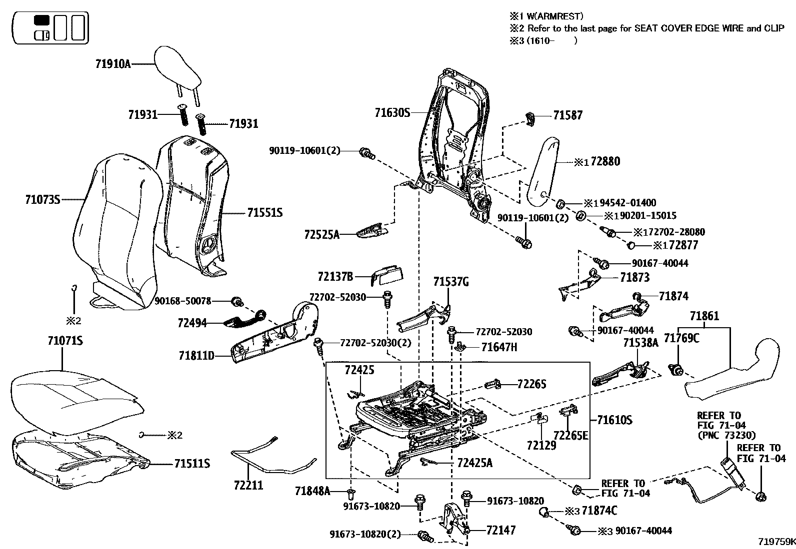 7101 — FRONT SEAT & SEAT TRACK