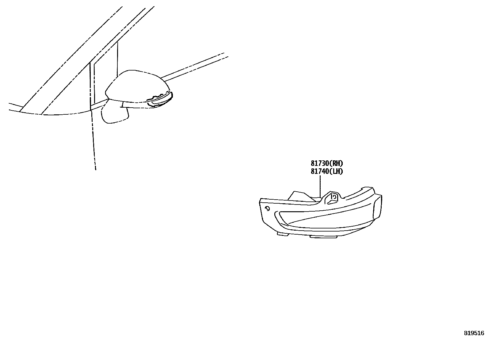 8106 — SIDE TURN SIGNAL LAMP & OUTER MIRROR LAMP