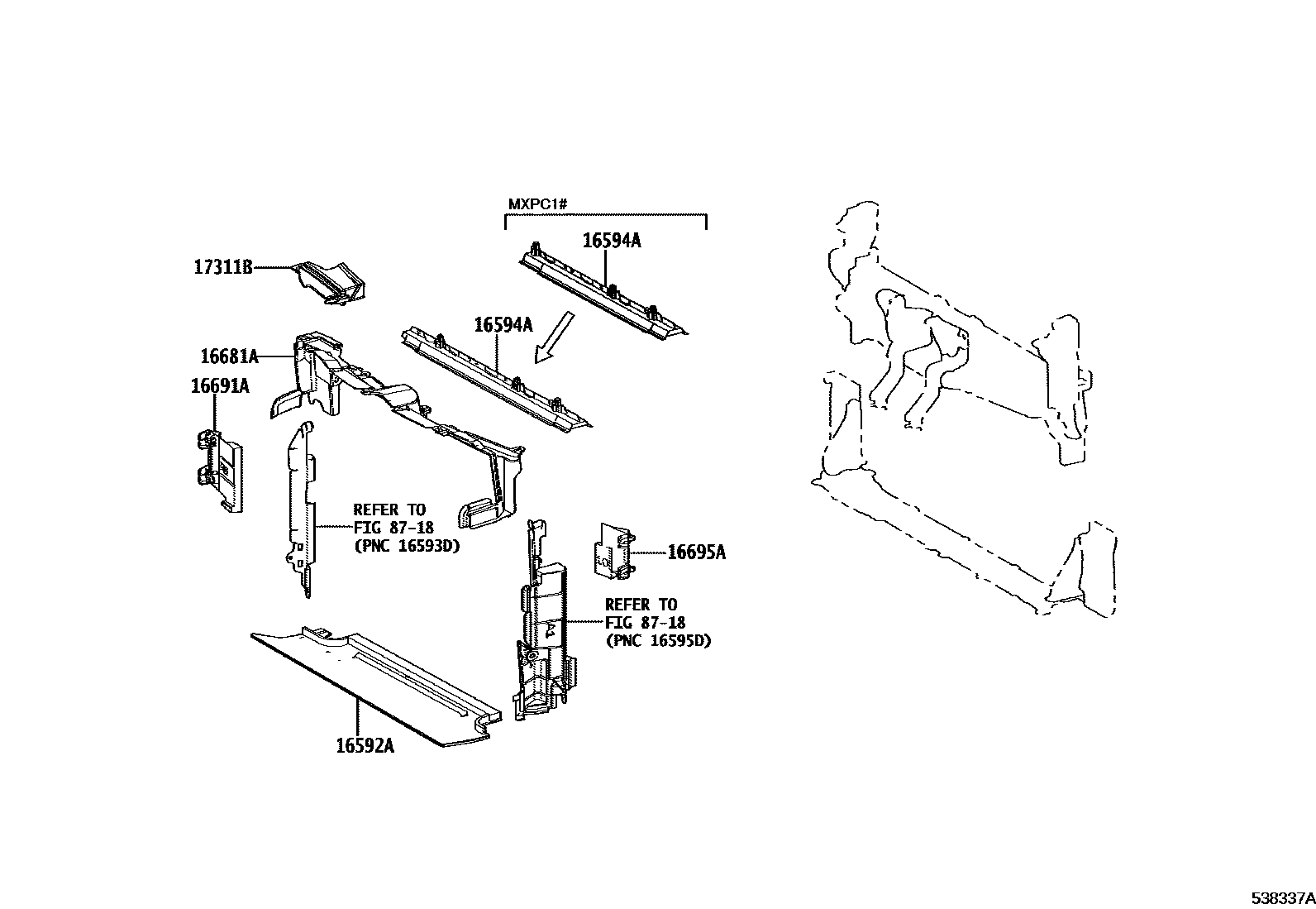 5304 — FRONT FENDER APRON & DASH PANEL