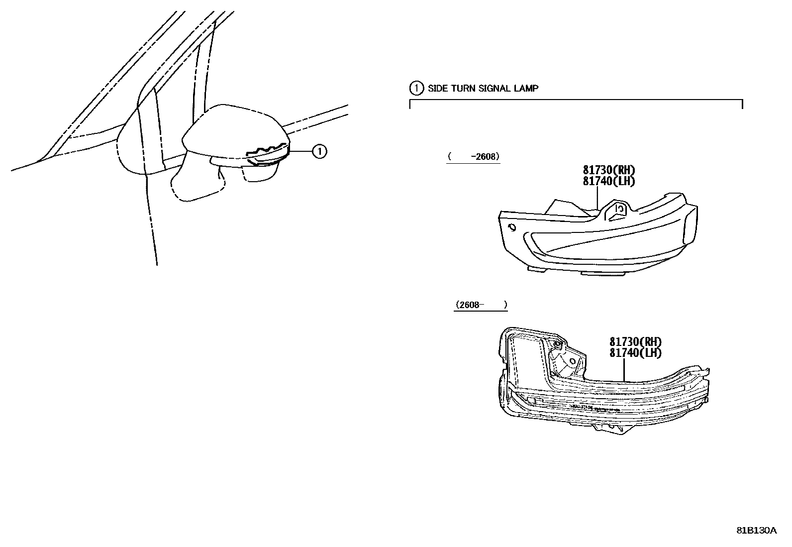 8106 — SIDE TURN SIGNAL LAMP & OUTER MIRROR LAMP