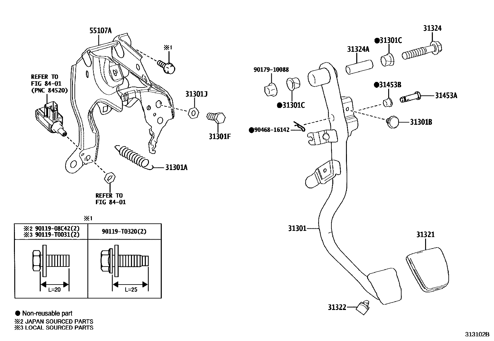 3102 — CLUTCH PEDAL & FLEXIBLE HOSE