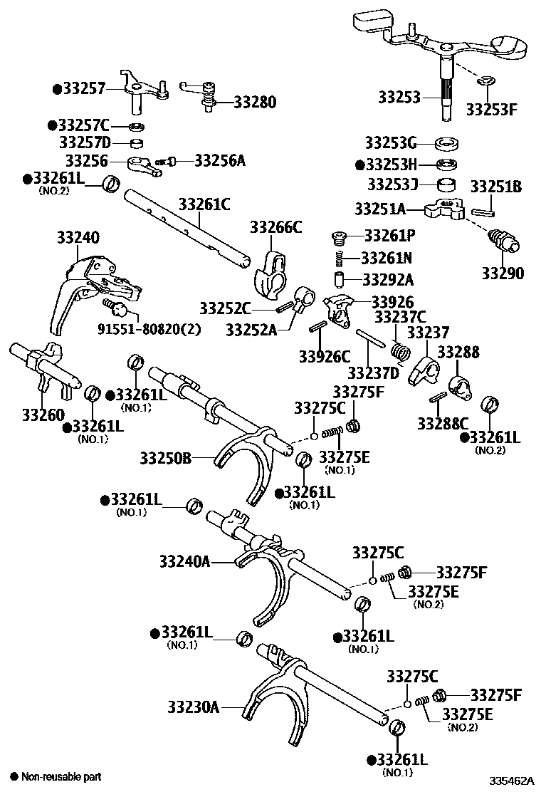 3307 — GEAR SHIFT FORK & LEVER SHAFT (MTM)