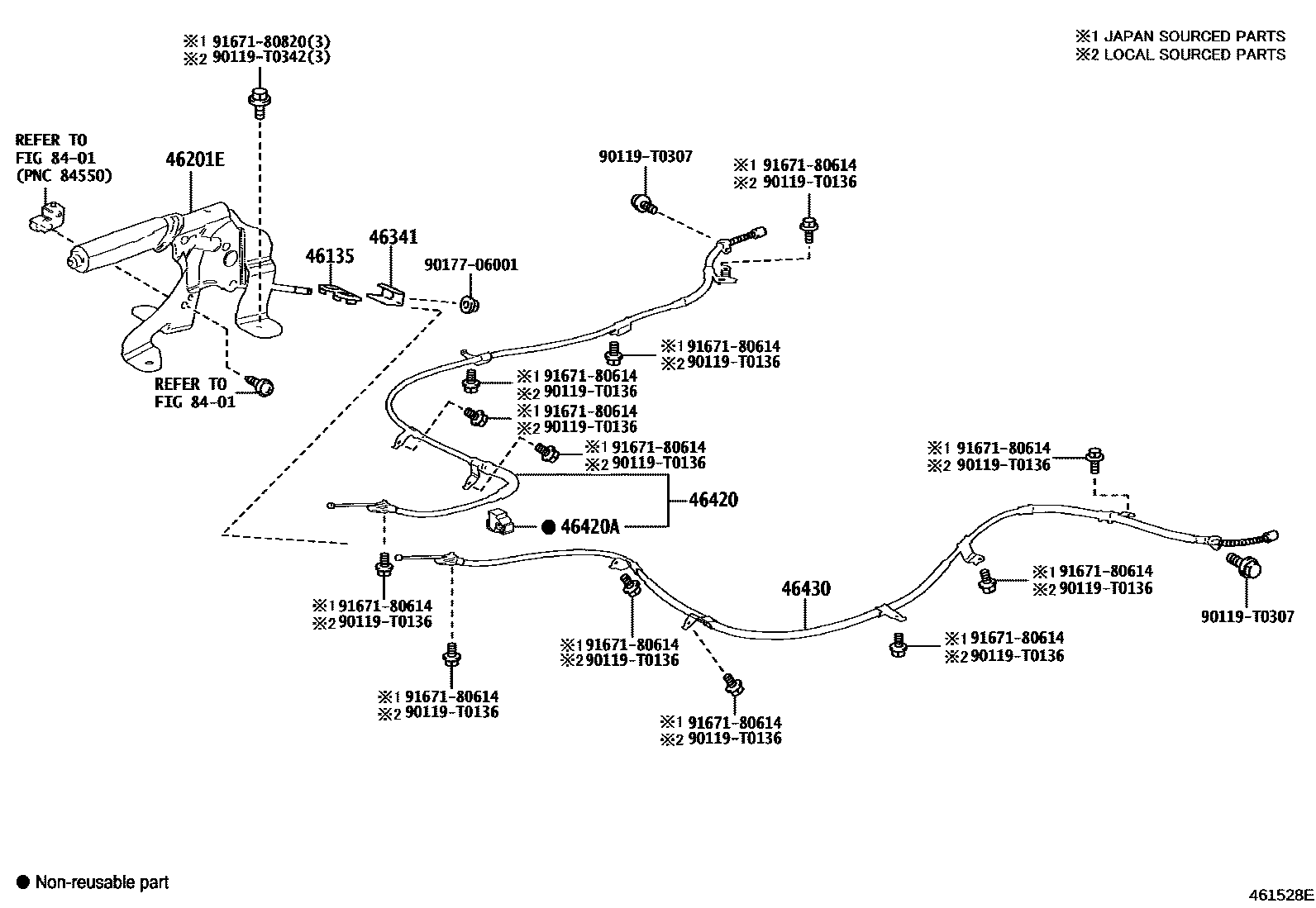 4601 — PARKING BRAKE & CABLE