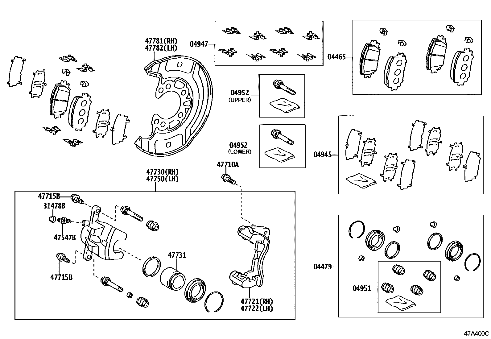 4705 — FRONT DISC BRAKE CALIPER & DUST COVER