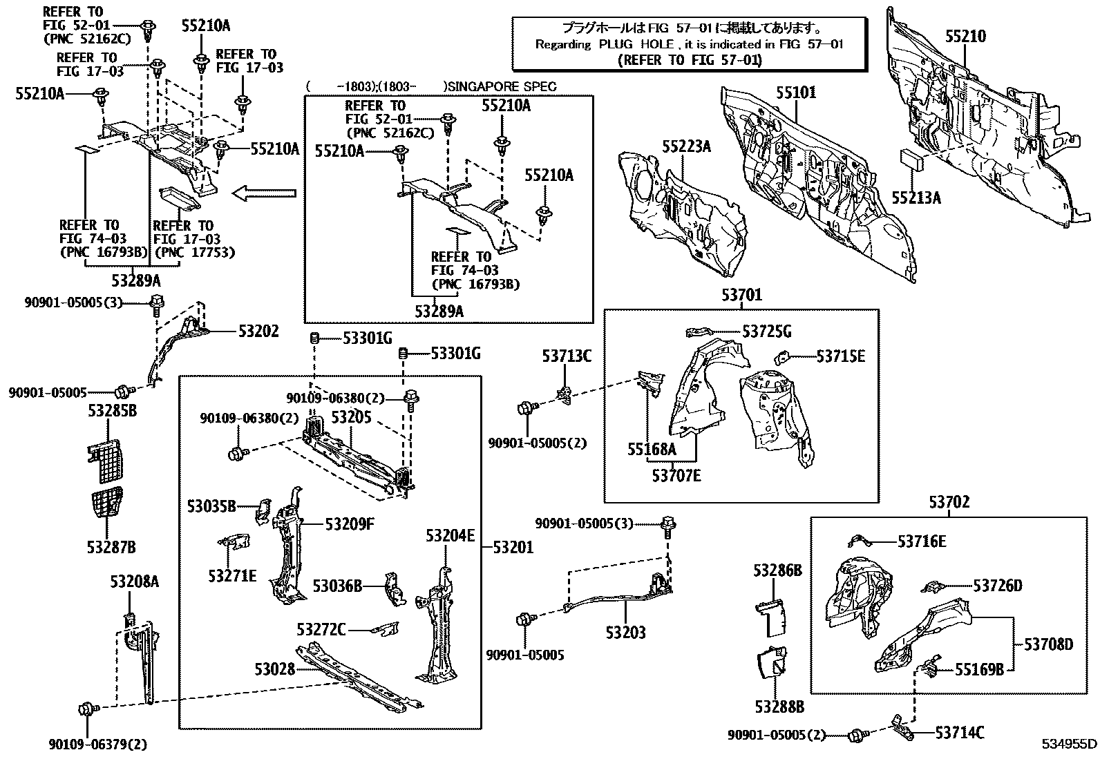 5304 — FRONT FENDER APRON & DASH PANEL