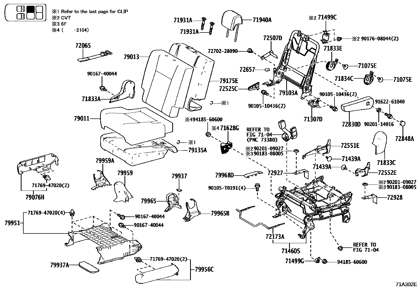 7102 — REAR SEAT & SEAT TRACK