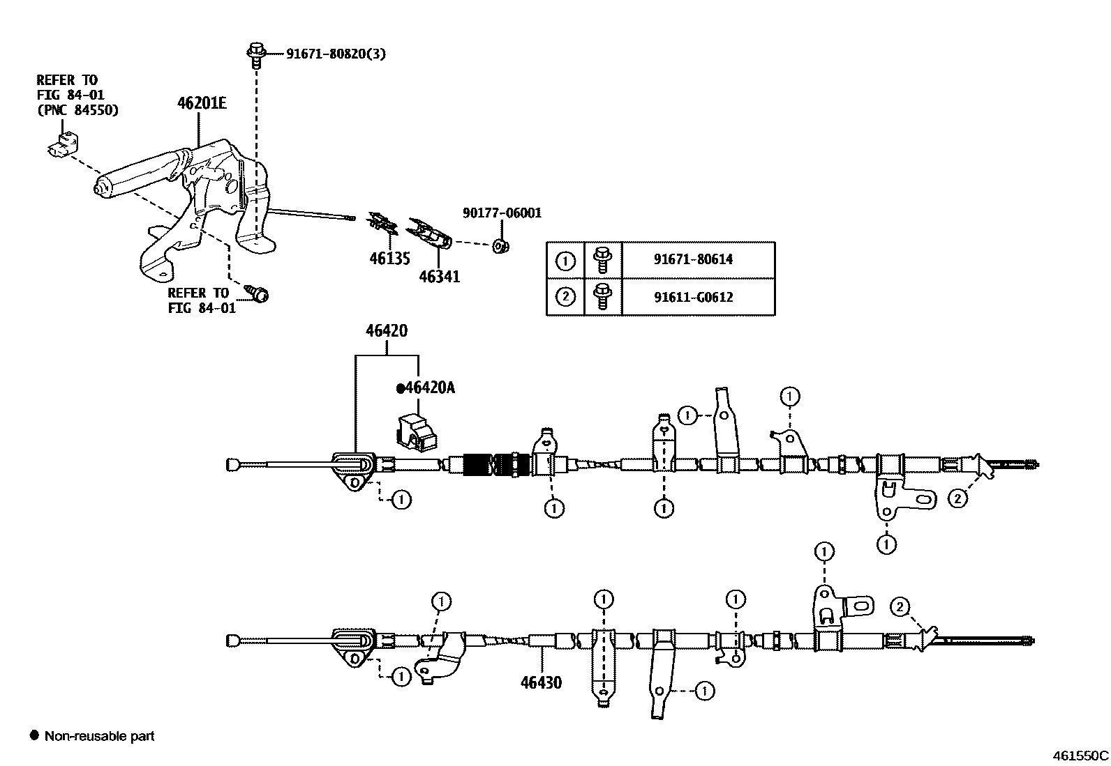4601 — PARKING BRAKE & CABLE