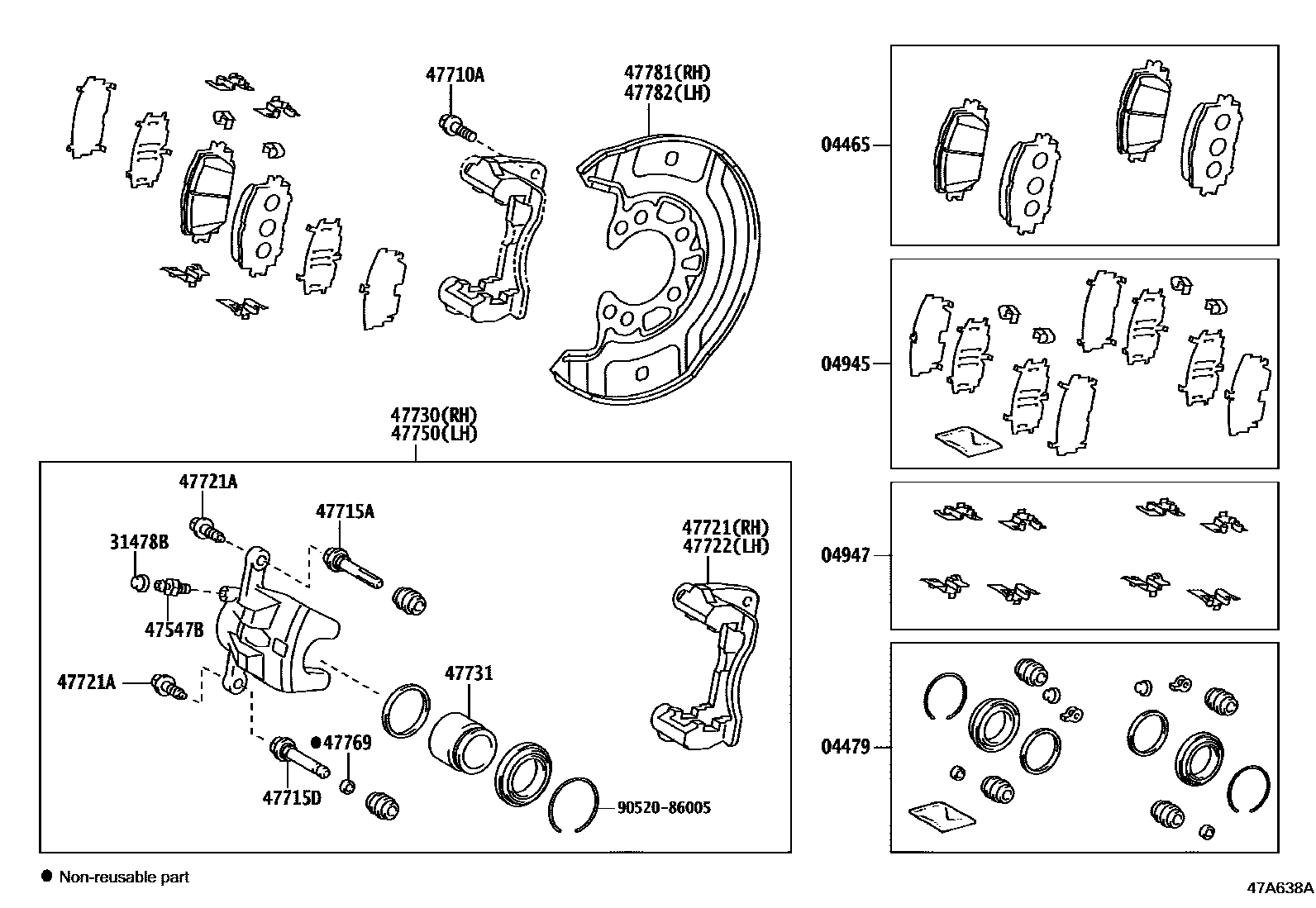 4705 — FRONT DISC BRAKE CALIPER & DUST COVER
