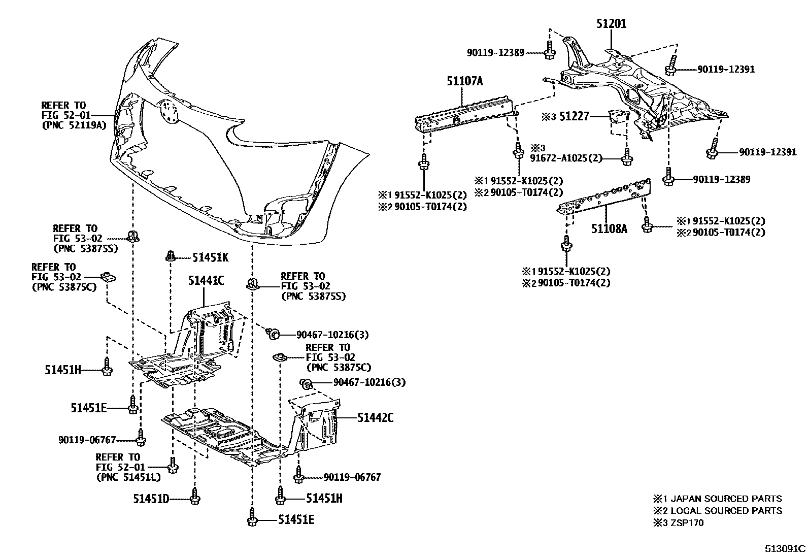 5102 — SUSPENSION CROSSMEMBER & UNDER COVER