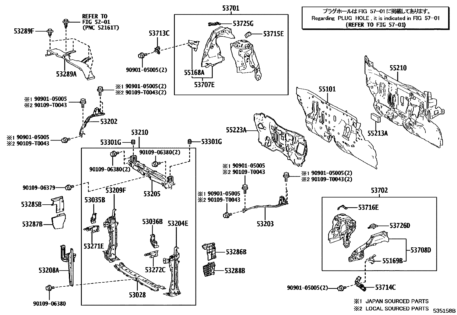 5304 — FRONT FENDER APRON & DASH PANEL