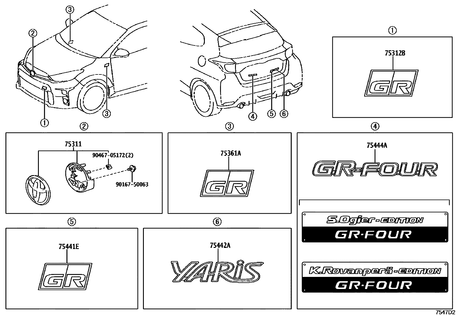 7501 — EMBLEM & NAME PLATE (EXTERIOR & INTERIOR)