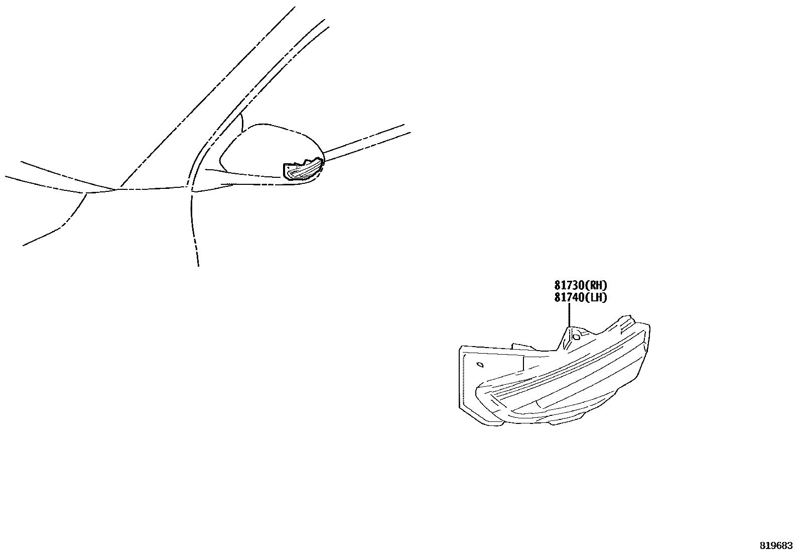 8106 — SIDE TURN SIGNAL LAMP & OUTER MIRROR LAMP